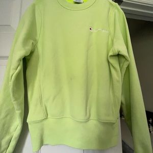 lime green champion crewneck